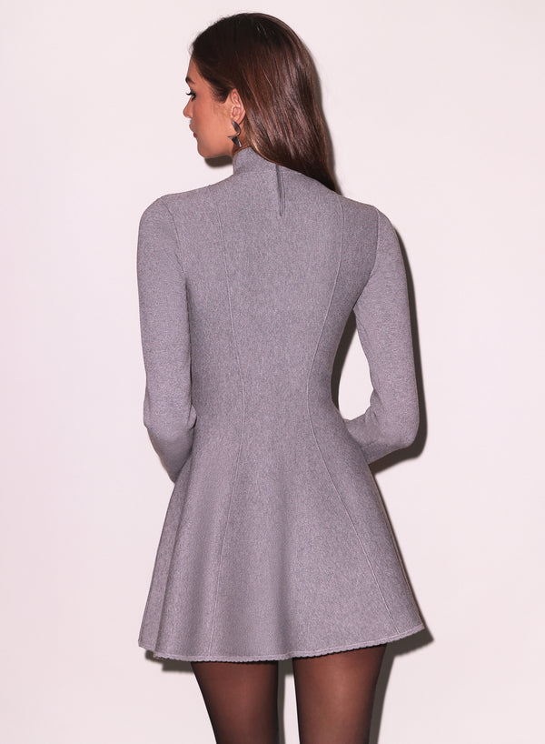 Heather grey - Long Sleeve Flared Corset Dress | Fleur du Mal