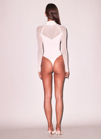 Knit Mesh Collared Bodysuit