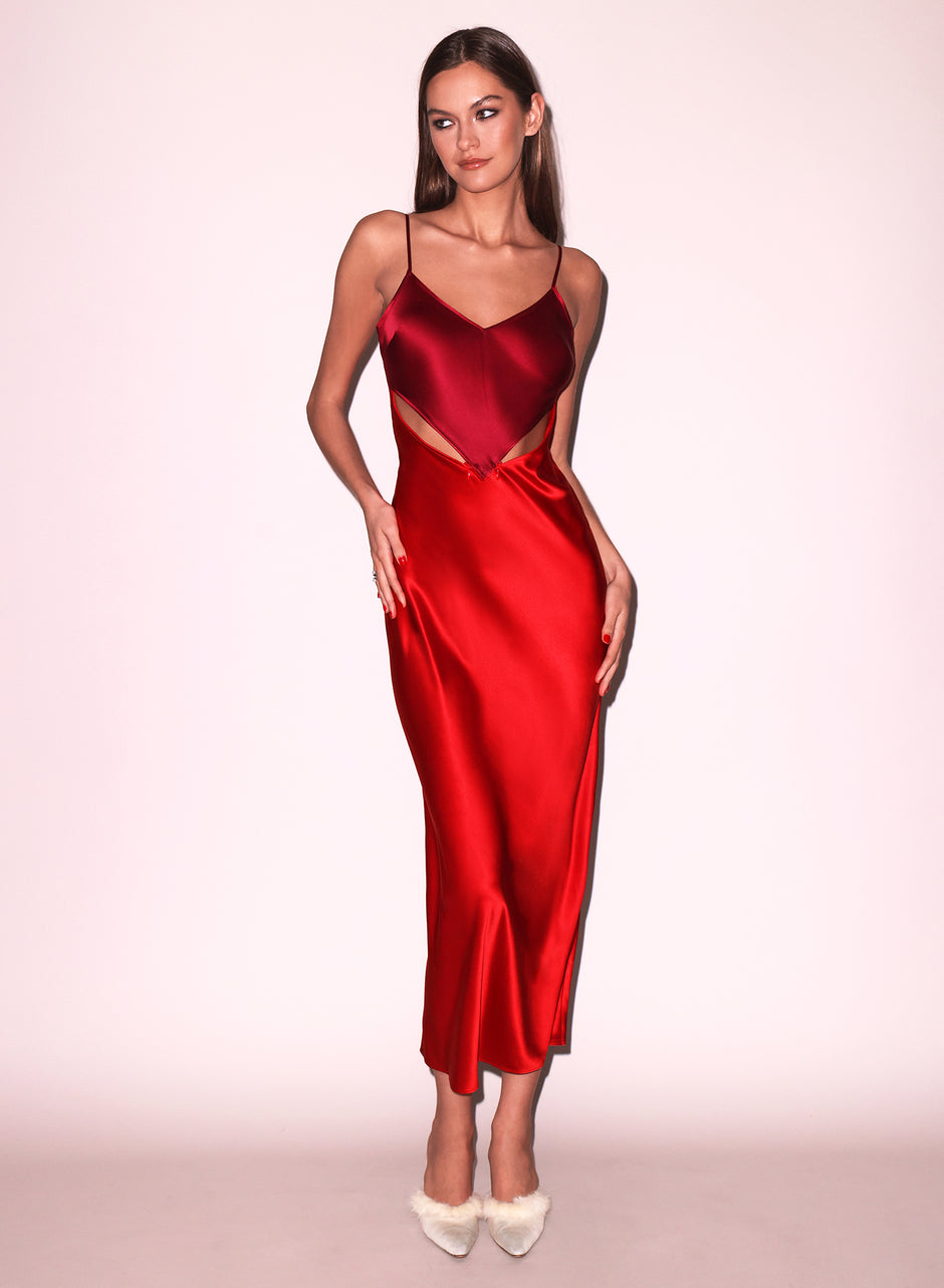 Rouge Scarlet Slip Dress Fleur du Mal