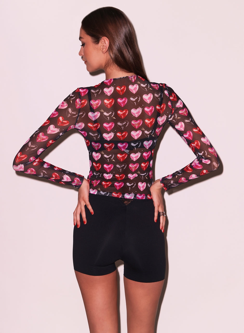 Heartbreaker print - Heartbreaker Long Sleeve Top | Fleur du Mal