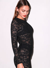 Le Stretch Lace Long Sleeve Bodysuit