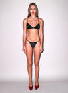 Black Luxe V-String & Triangle Bra -Fleur du Mal