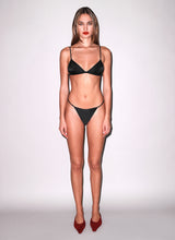 Black Luxe V-String & Triangle Bra -Fleur du Mal