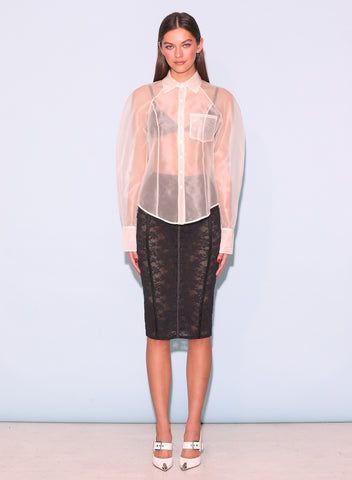 Silk Organza Button Down