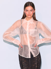 Silk Organza Button Down