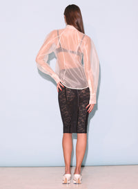 Silk Organza Button Down