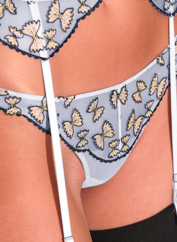 Ice queen - Farfalle Embroidery Thong | Fleur du Mal