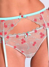 Rose & Vine Embroidery Thong