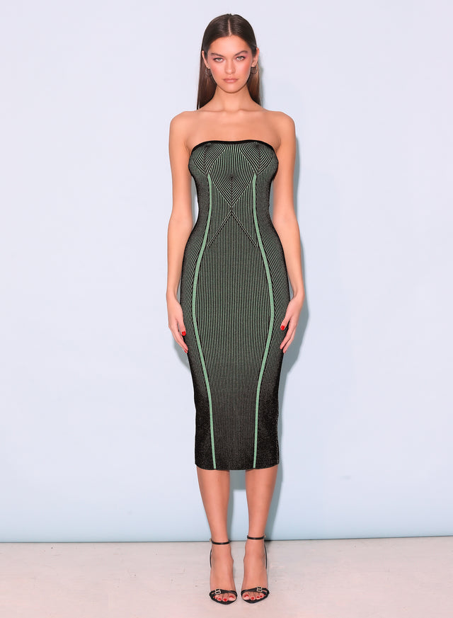 Green/black rib - Rib Knit Tube Dress | Fleur du Mal