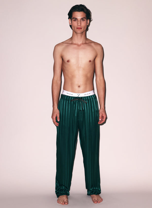 The maker green - Silk Jacquard PJ Pant | Fleur du Mal