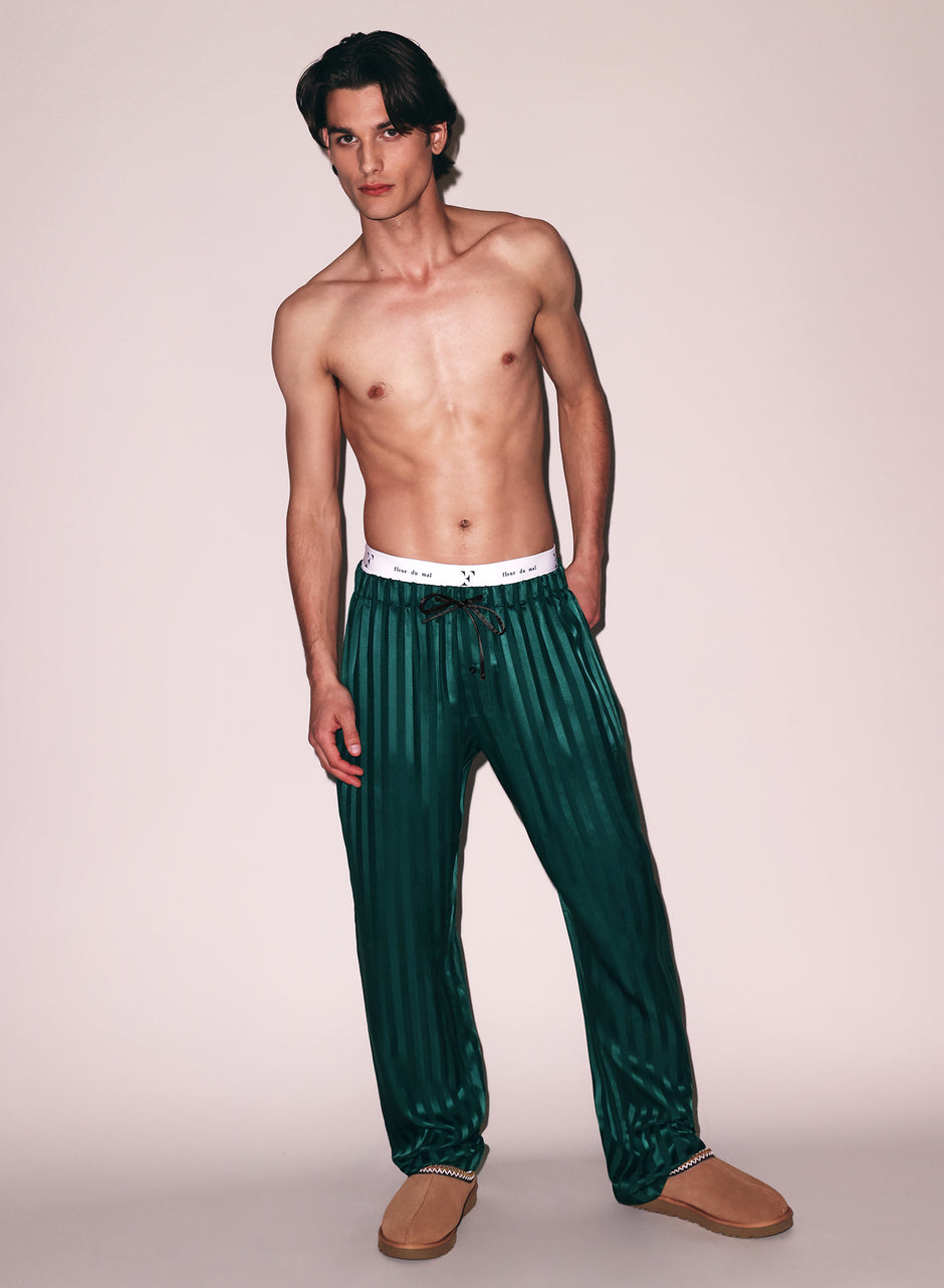 The maker green - Silk Jacquard PJ Pant | Fleur du Mal