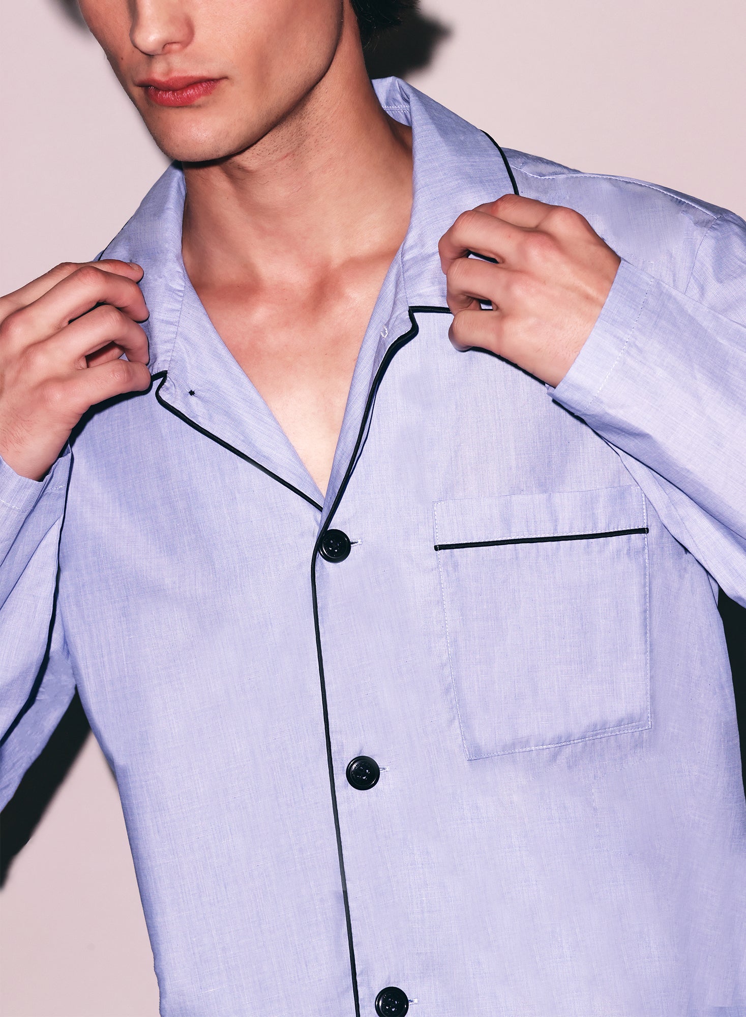 Poplin Mens pjs in blue