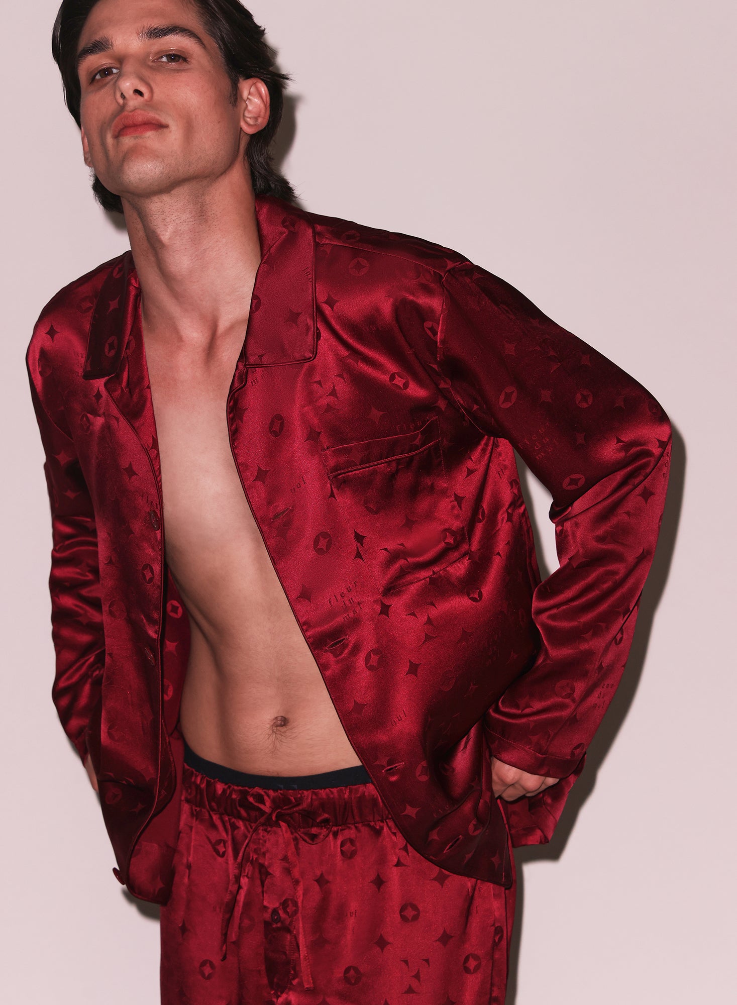 barolo-silk-jacquard-pj-set fleur du mal