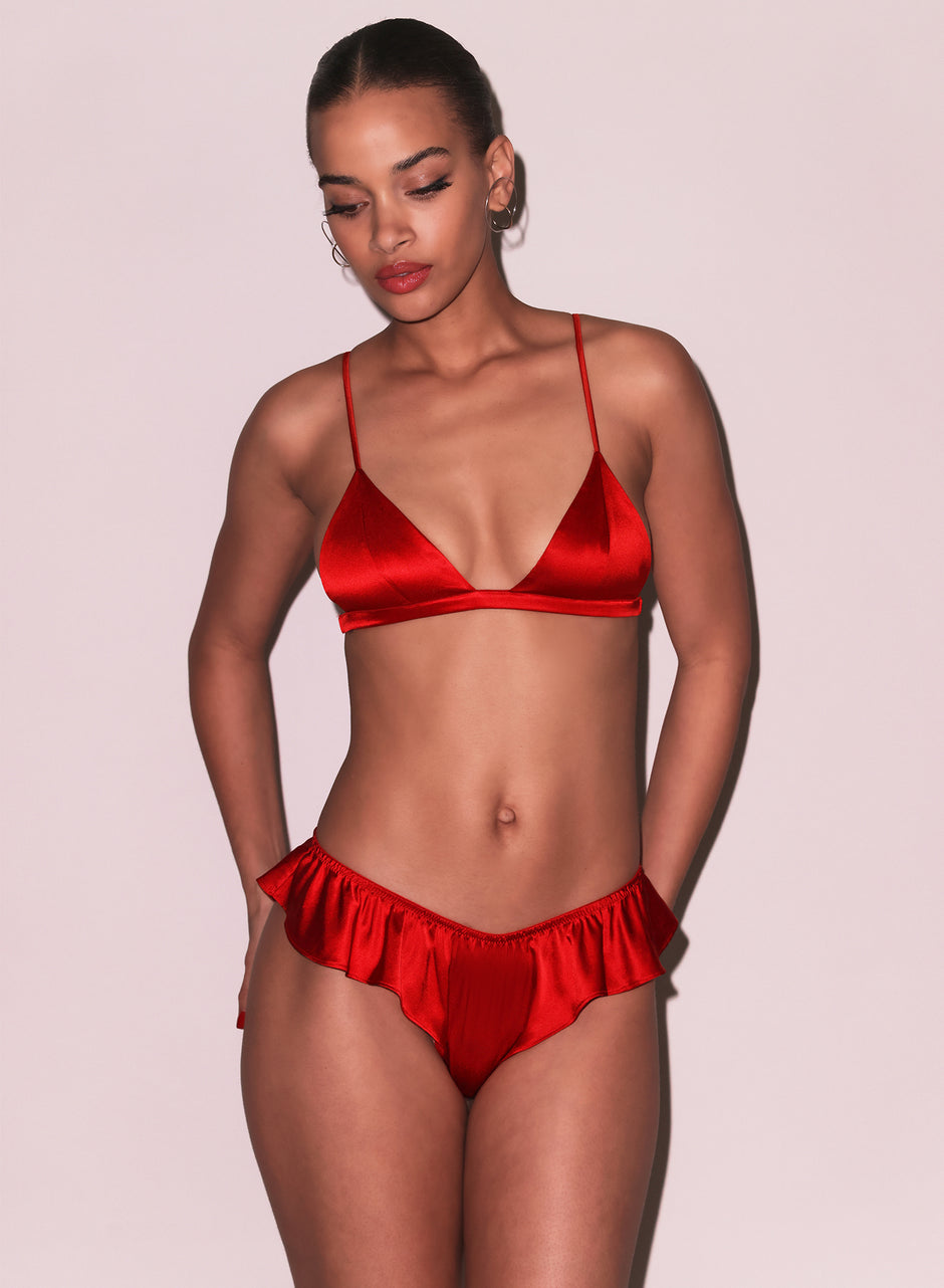 Rouge - Luxe Triangle Bra | Fleur du Mal