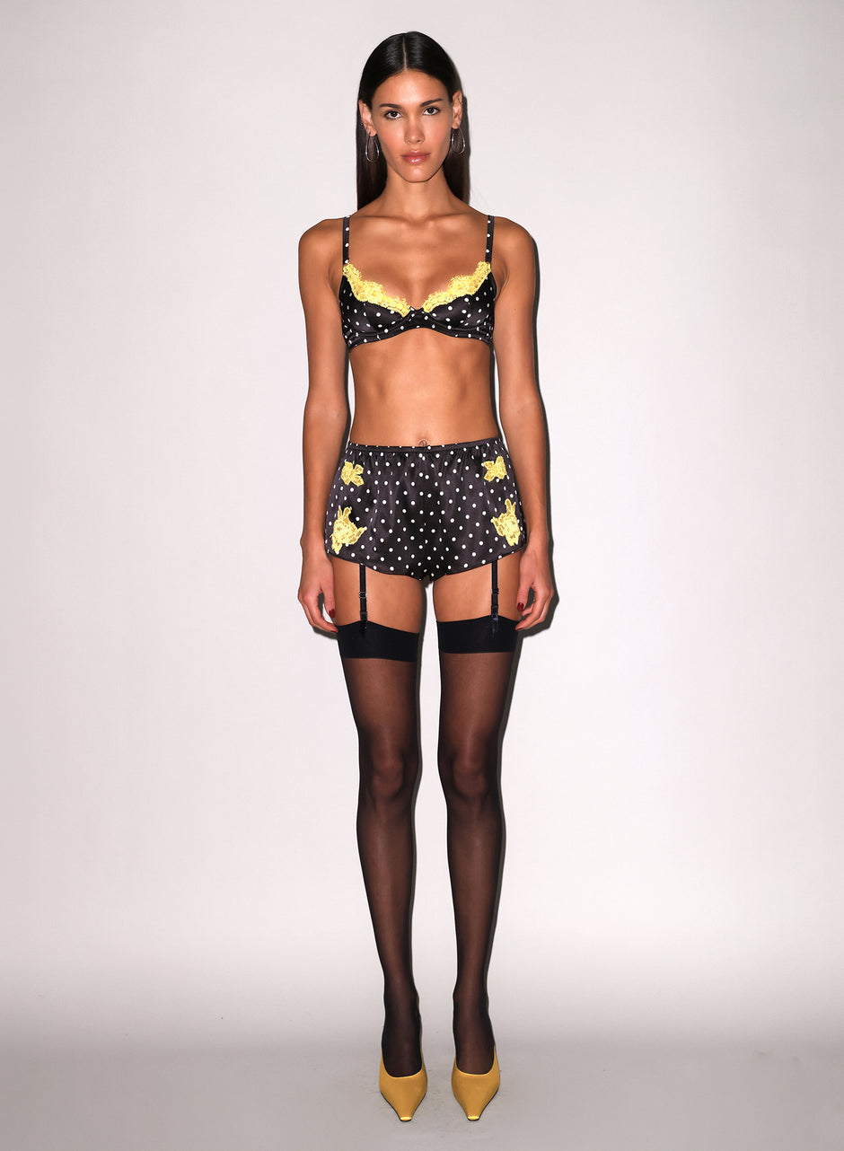 Small dot black - Juliet Lace Tap Short | Fleur du Mal