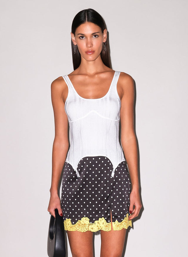 White - Rib Garter Top | Fleur du Mal