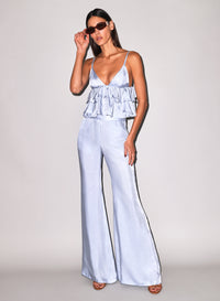 Luxe Twill Flare Pant-Blue-Fleur du Mal
