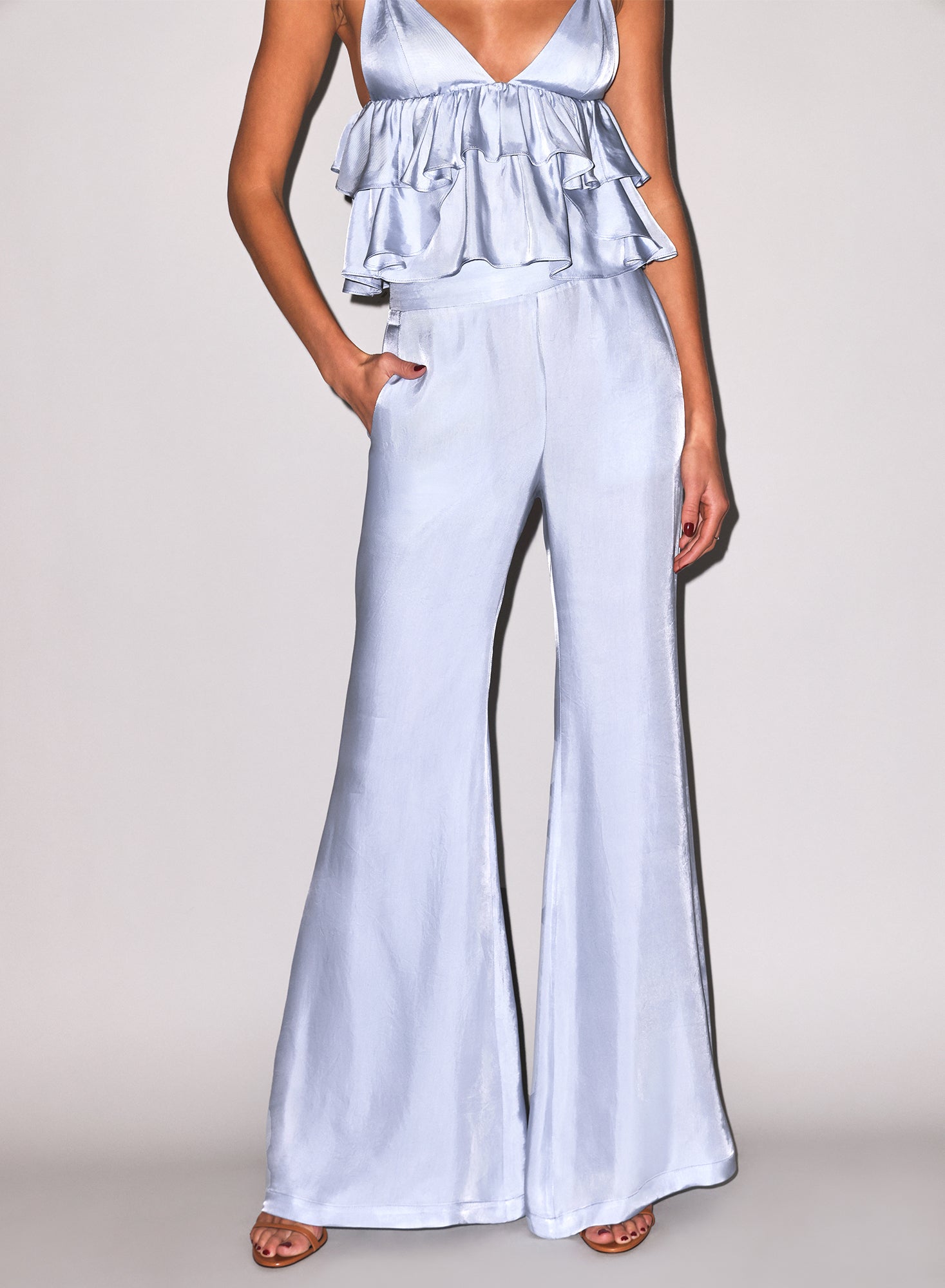 Luxe Twill Flare Pant-Blue-Fleur du Mal
