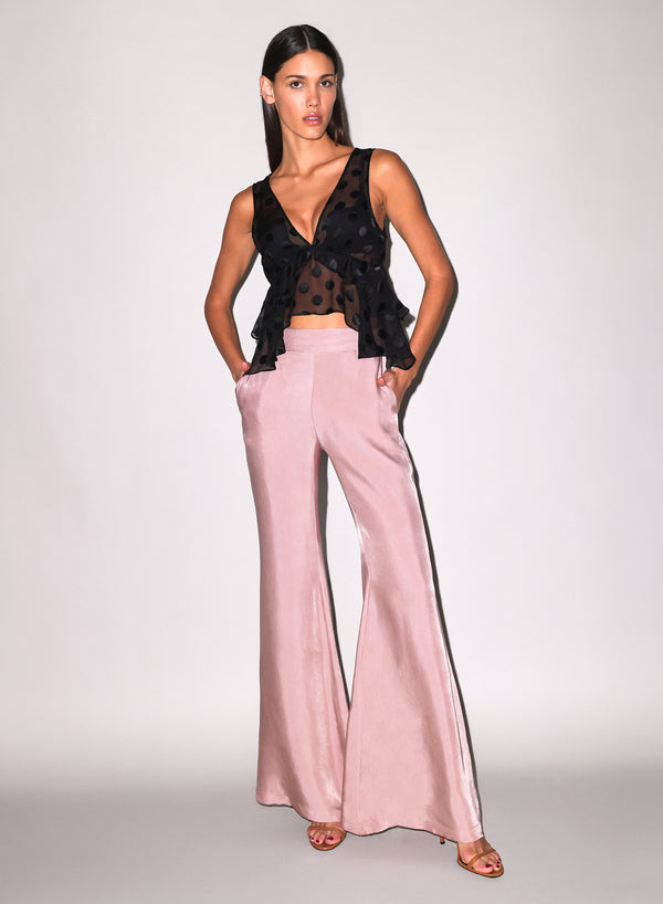 Tan - Luxe Twill Flare Pant | Fleur du Mal