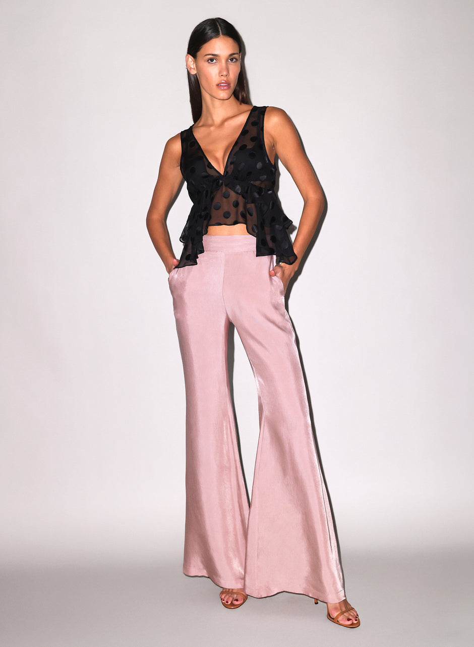 Tan - Luxe Twill Flare Pant | Fleur du Mal