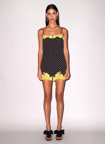 Juliet Button Slip-black & yellow- Fleur du Mal-flat