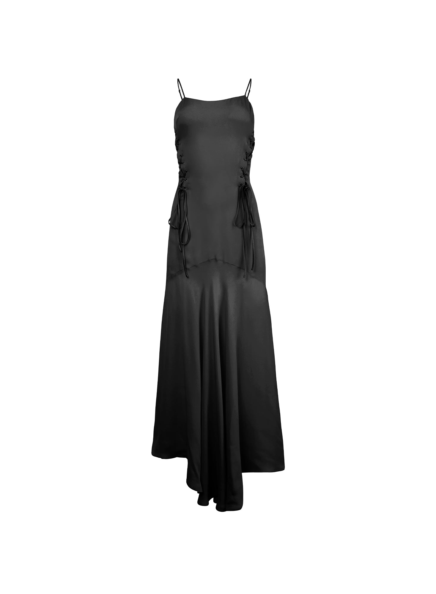 flatlay of Gia Gown in black