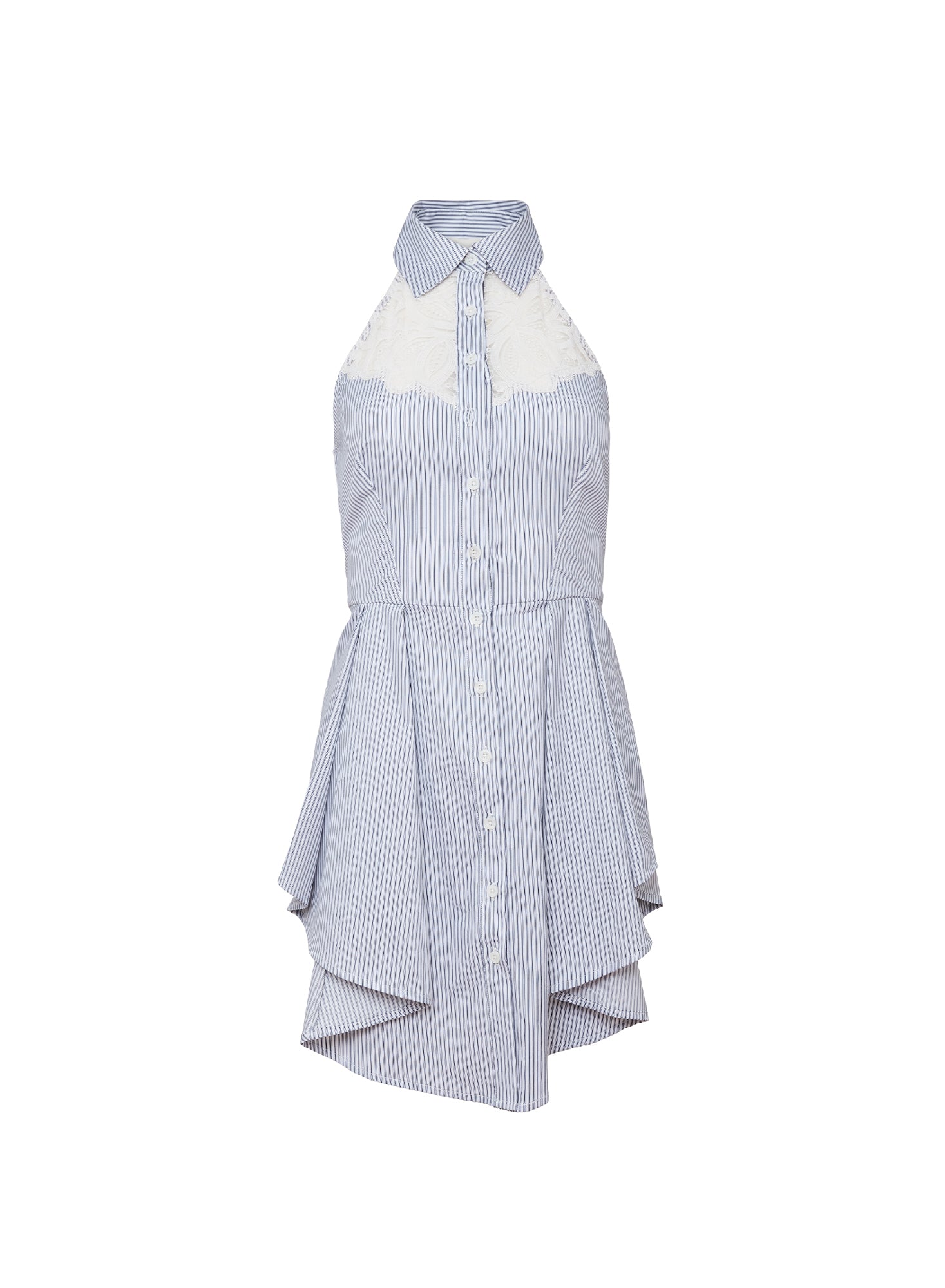 Halter Neck Poplin Dress- East Hampton Stripe-Fleur du Mal