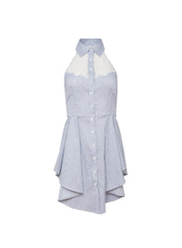 Halter Neck Poplin Dress- East Hampton Stripe-Fleur du Mal