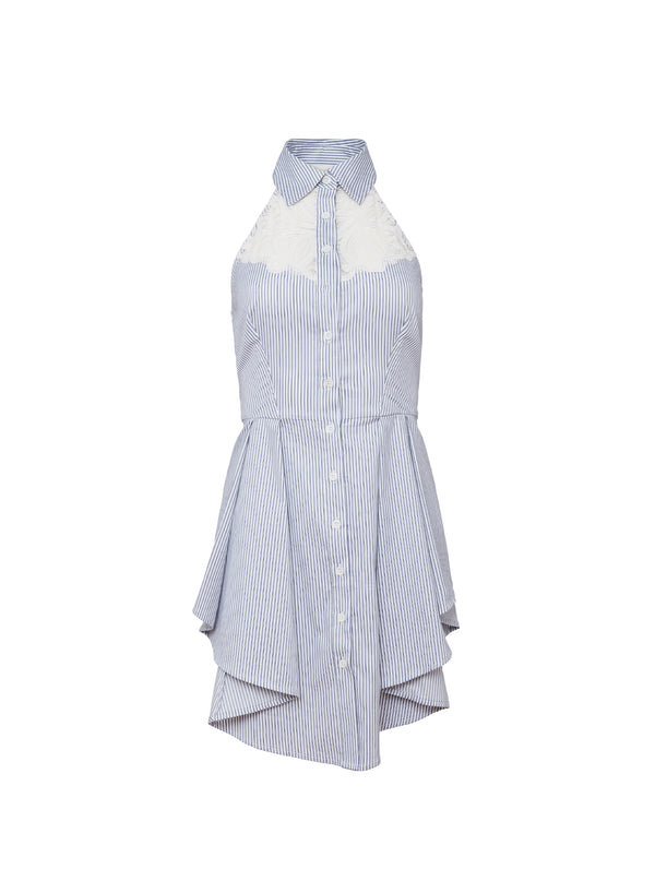 East hampton stripe - Poplin Halter Dress | Fleur du Mal