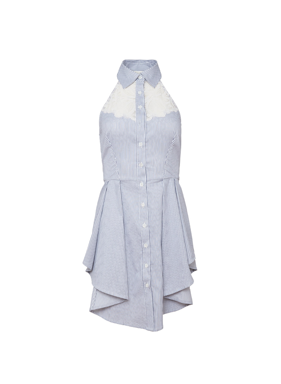 East hampton stripe - Poplin Halter Dress | Fleur du Mal