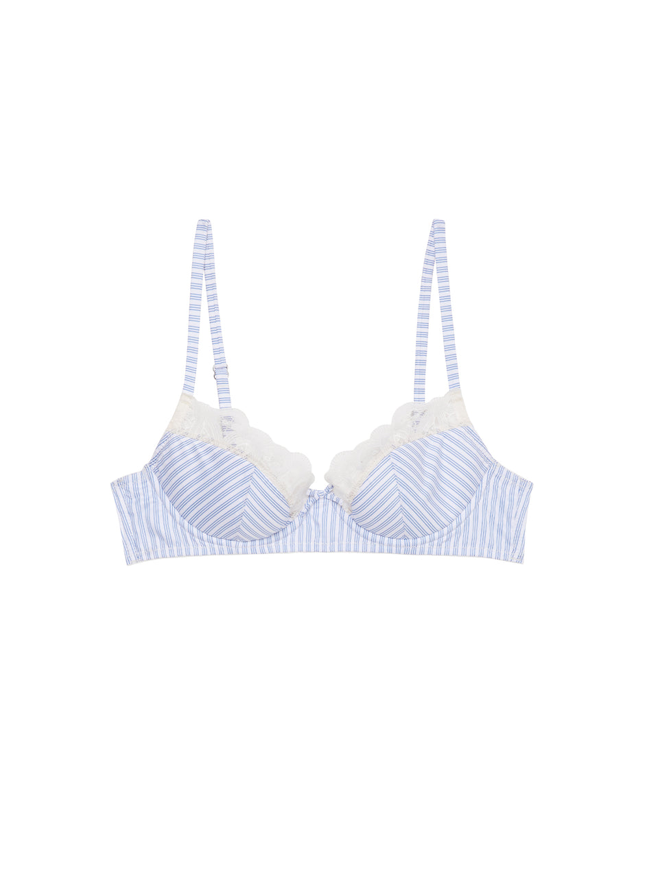 East hampton stripe - Hampton Poplin Half Lined Bra | Fleur du Mal