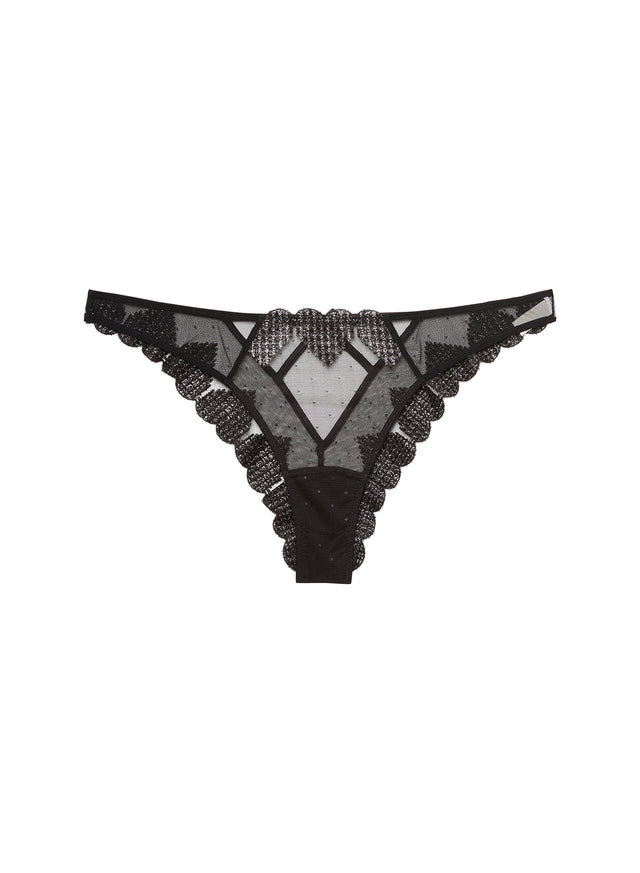 Black - Heart Embroidery Cheeky | Fleur du Mal