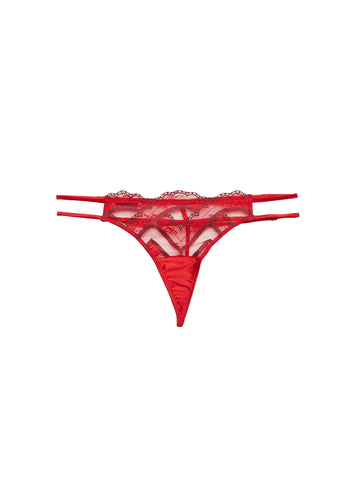 Rouge - Hendrix Embroidery V-String | Fleur du Mal