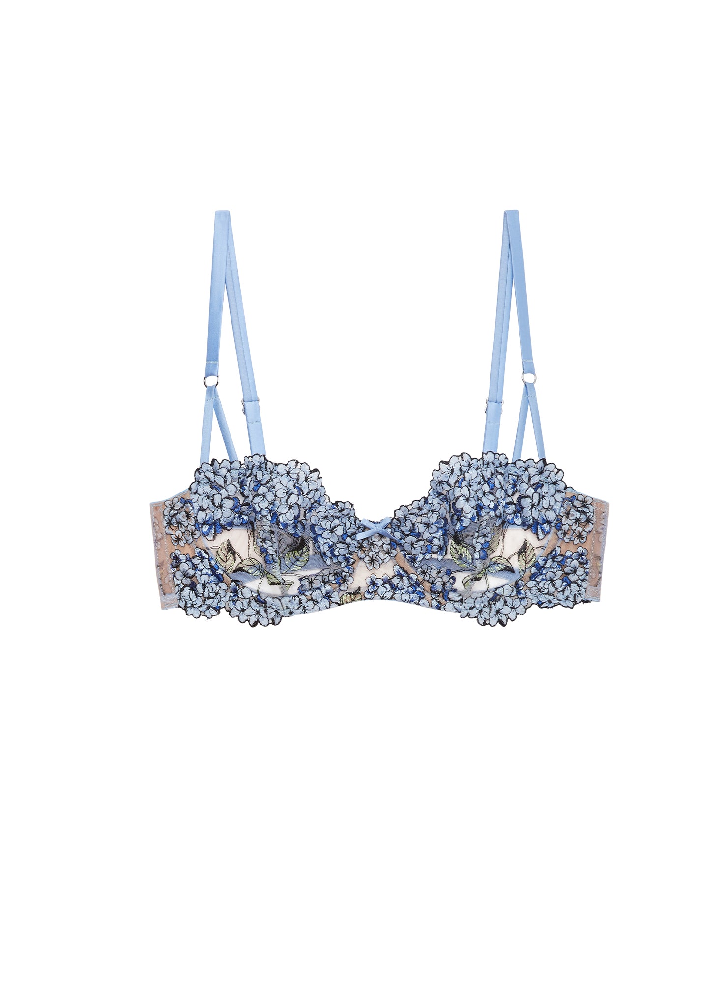 Hydrangea Balconette Bra- blue- Fleur du Mal-flat