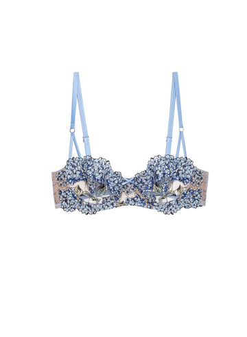 Hydrangea Balconette Bra- blue- Fleur du Mal-flat