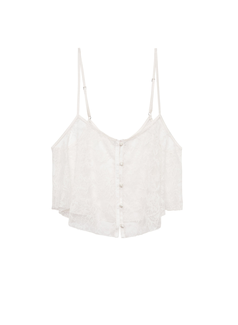 Ivory - Jasmine Lace Flutter Cami | Fleur du Mal