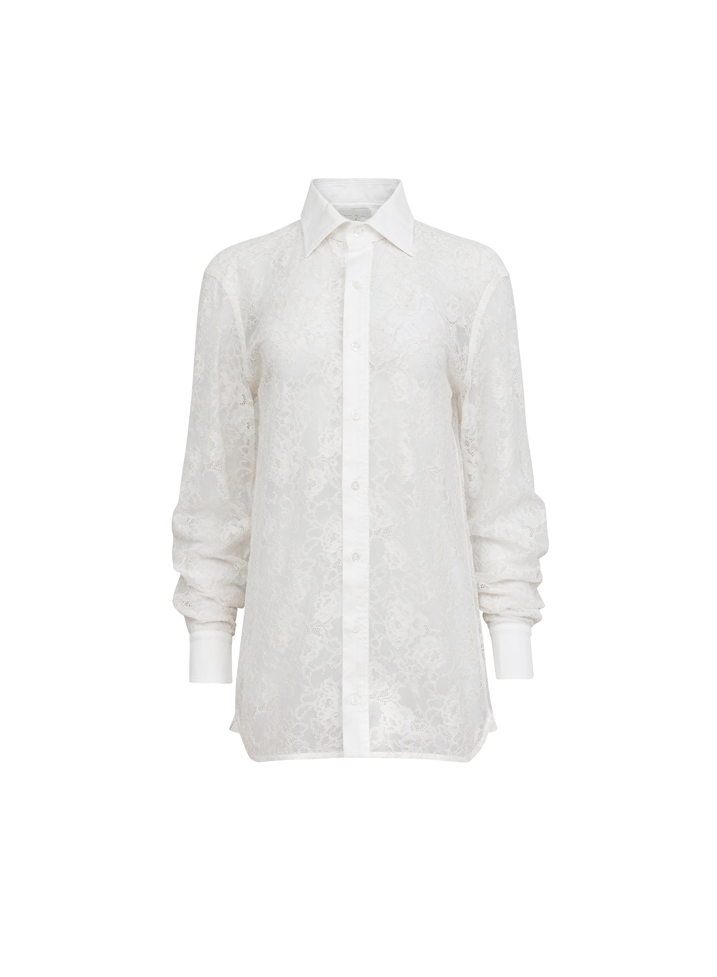 Juliet Lace Button Down Ivory Shirt-FDM