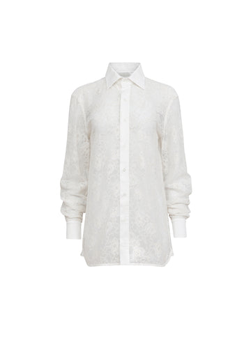 Ivory - Juliet Lace Button Down | Fleur du Mal