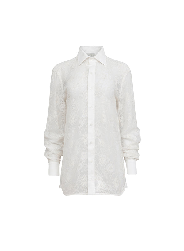 Ivory - Juliet Lace Button Down | Fleur du Mal