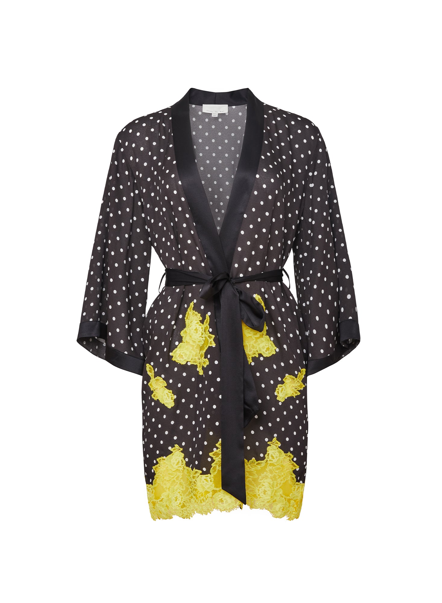 Juliet Lace Robe - Small Dot/ black