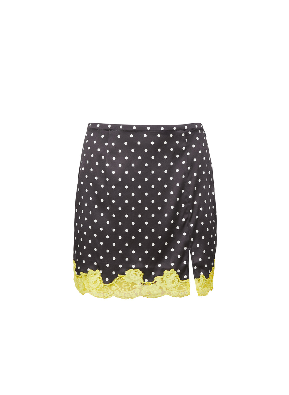 Small dot black - Juliet Lace Slip Skirt | Fleur du Mal