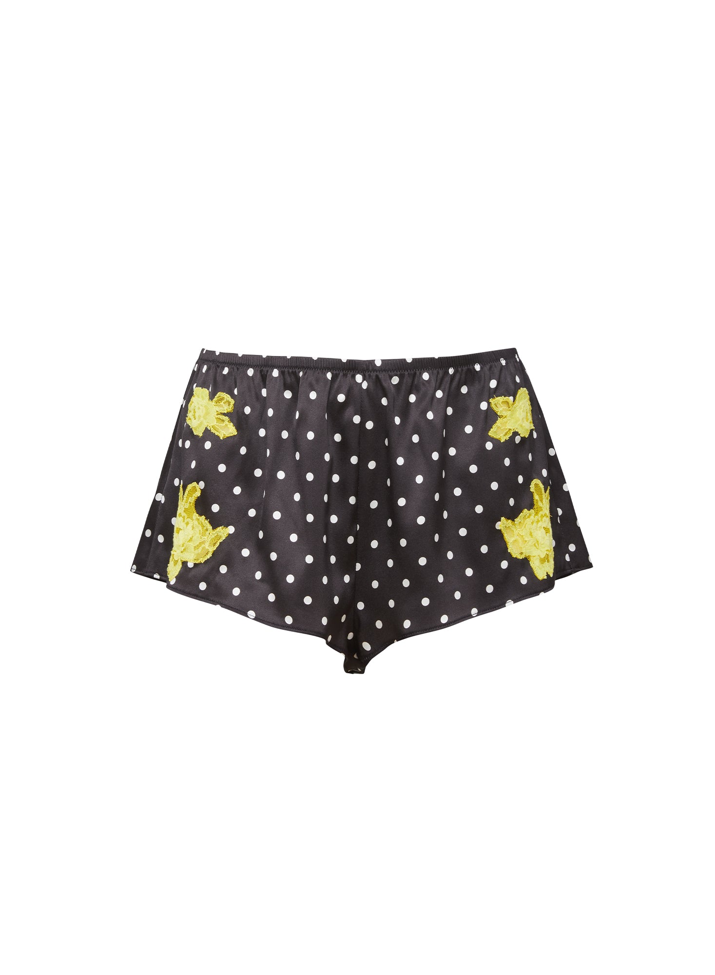 Juliet Lace Tap Short-black & yellow- Fleur du Mal