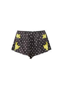 Juliet Lace Tap Short-black & yellow- Fleur du Mal