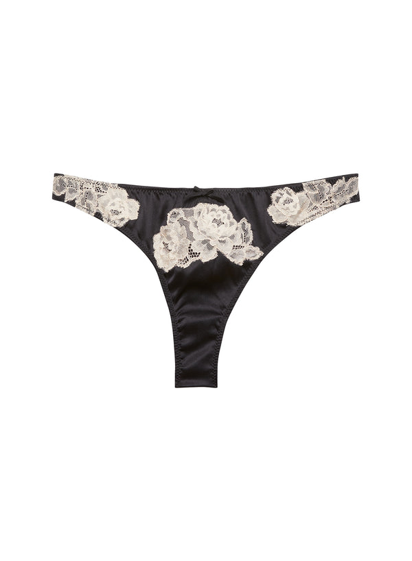 Black - Juliet Lace Thong | Fleur du Mal