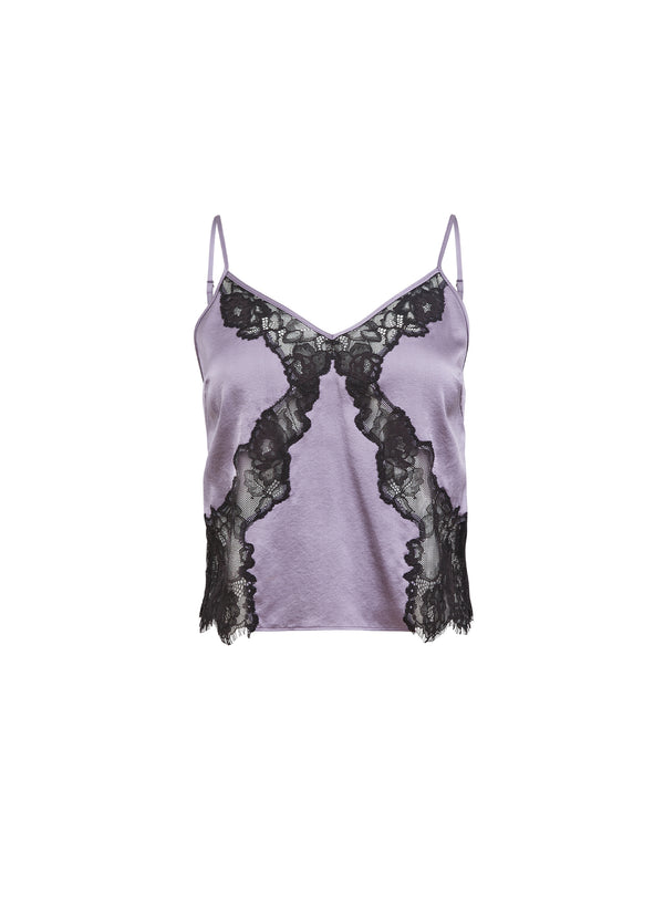 Lavender smoke - Juliet Lace Silk Cami | Fleur du Mal