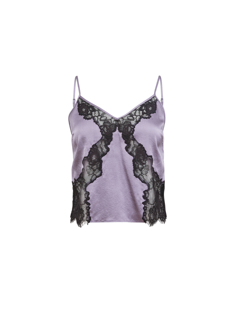 Lavender smoke - Juliet Lace Silk Cami | Fleur du Mal
