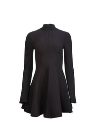 Black Long Sleeve Flared Corset Dress | Fleur du Mal Black Long Sleeve Flared Corset Dress | Fleur du Mal