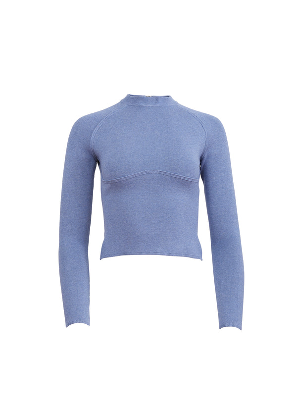 Charcoal blue - Knit Underbust Long Sleeve Top | Fleur du Mal