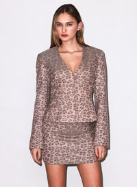 Leopard Twill Blazer & Skirt- Fleur du Mal