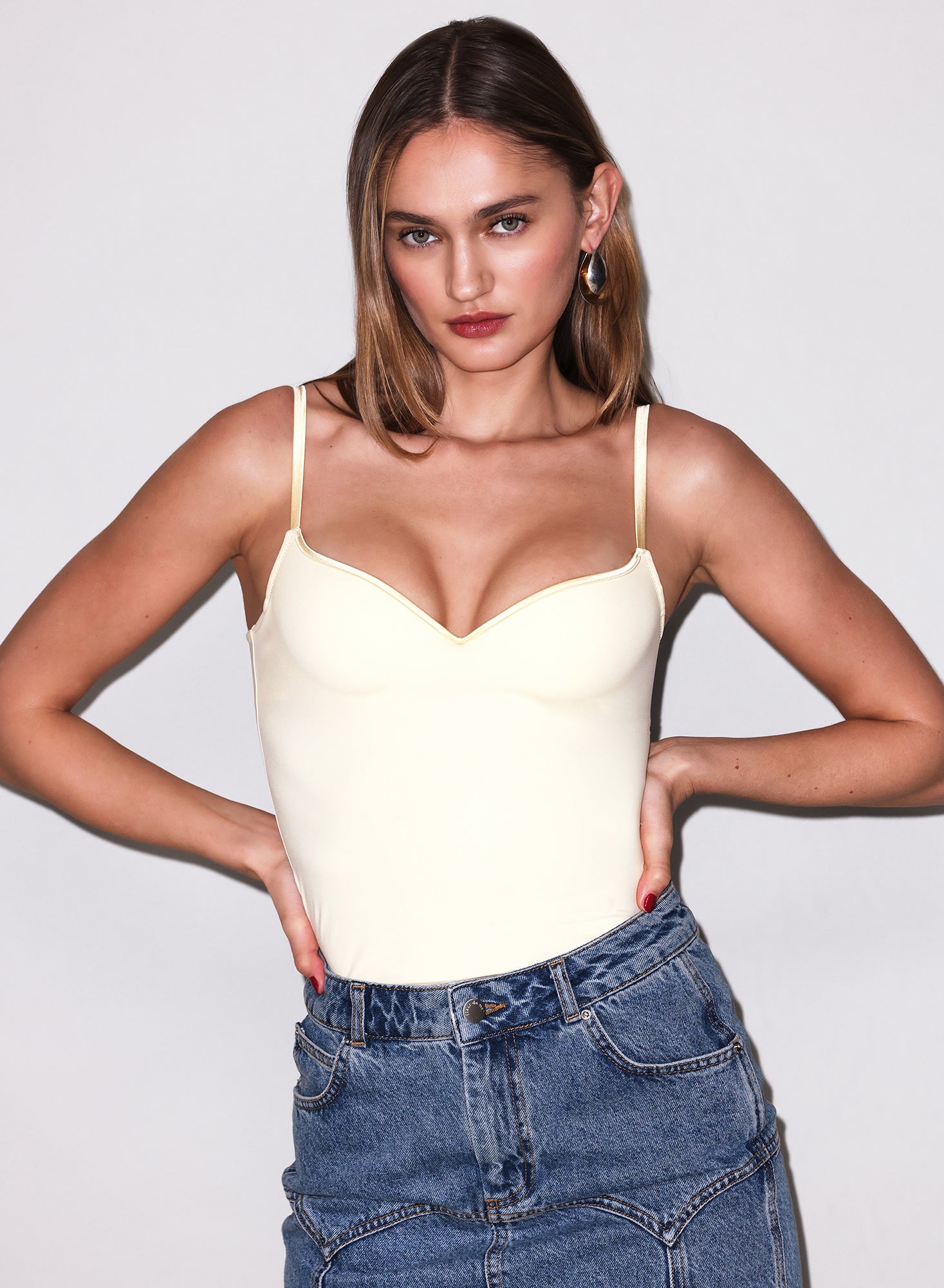 Jersey Built-In Bra Cami- Butter Yellow-fleur du mal